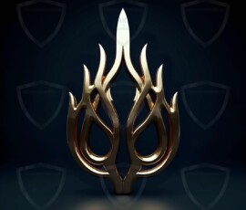 AI-generated metallic logo designs polished gold, silver, and chrome metallic symbol logos for business branding. 38 UHD logo concepts ready for your company by Art by Innovation.