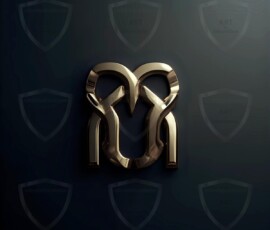 AI-generated metallic logo designs polished gold, silver, and chrome metallic symbol logos for business branding. 38 UHD logo concepts ready for your company by Art by Innovation.