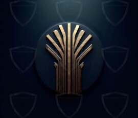AI-generated metallic logo designs polished gold, silver, and chrome metallic symbol logos for business branding. 38 UHD logo concepts ready for your company by Art by Innovation.
