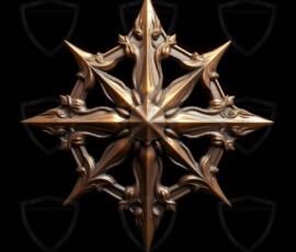 AI-generated metallic logo designs polished gold, silver, and chrome metallic symbol logos for business branding. 38 UHD logo concepts ready for your company by Art by Innovation.