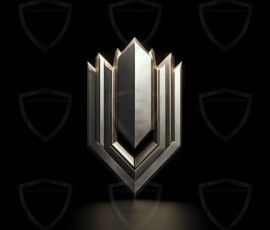 AI-generated metallic logo designs polished gold, silver, and chrome metallic symbol logos for business branding. 38 UHD logo concepts ready for your company by Art by Innovation.