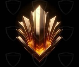 AI-generated metallic logo designs polished gold, silver, and chrome metallic symbol logos for business branding. 38 UHD logo concepts ready for your company by Art by Innovation.