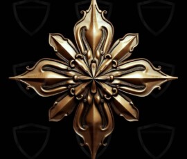 AI-generated metallic logo designs polished gold, silver, and chrome metallic symbol logos for business branding. 38 UHD logo concepts ready for your company by Art by Innovation.