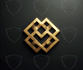 AI-generated metallic logo designs polished gold, silver, and chrome metallic symbol logos for business branding. 38 UHD logo concepts ready for your company by Art by Innovation.