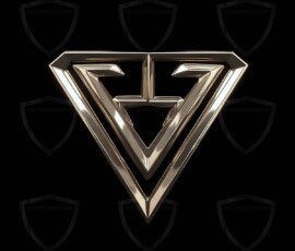 AI-generated metallic logo designs polished gold, silver, and chrome metallic symbol logos for business branding. 38 UHD logo concepts ready for your company by Art by Innovation.