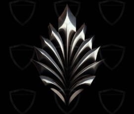 AI-generated metallic logo designs polished gold, silver, and chrome metallic symbol logos for business branding. 38 UHD logo concepts ready for your company by Art by Innovation.