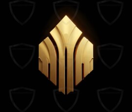 AI-generated metallic logo designs polished gold, silver, and chrome metallic symbol logos for business branding. 38 UHD logo concepts ready for your company by Art by Innovation.