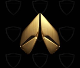 AI-generated metallic logo designs polished gold, silver, and chrome metallic symbol logos for business branding. 38 UHD logo concepts ready for your company by Art by Innovation.