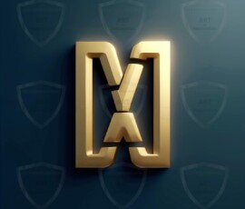 AI-generated metallic logo designs polished gold, silver, and chrome metallic symbol logos for business branding. 38 UHD logo concepts ready for your company by Art by Innovation.