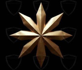 AI-generated metallic logo designs polished gold, silver, and chrome metallic symbol logos for business branding. 38 UHD logo concepts ready for your company by Art by Innovation.