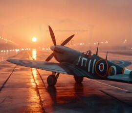 AI-generated military plane art - P-51 Mustangs, Spitfires, F-22 Raptors, vintage warbirds and modern fighters. Photorealistic UHD wallpapers by Art by Innovation.
