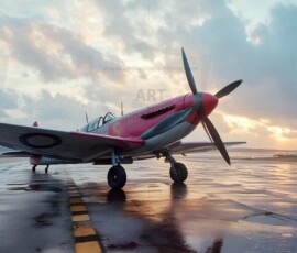 AI-generated military plane art - P-51 Mustangs, Spitfires, F-22 Raptors, vintage warbirds and modern fighters. Photorealistic UHD wallpapers by Art by Innovation.