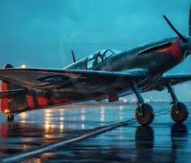 AI-generated military plane art - P-51 Mustangs, Spitfires, F-22 Raptors, vintage warbirds and modern fighters. Photorealistic UHD wallpapers by Art by Innovation.