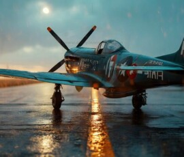 AI-generated military plane art - P-51 Mustangs, Spitfires, F-22 Raptors, vintage warbirds and modern fighters. Photorealistic UHD wallpapers by Art by Innovation.
