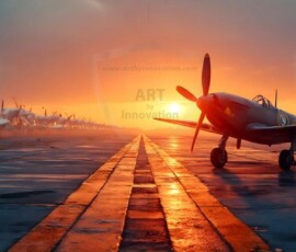 AI-generated military plane art - P-51 Mustangs, Spitfires, F-22 Raptors, vintage warbirds and modern fighters. Photorealistic UHD wallpapers by Art by Innovation.