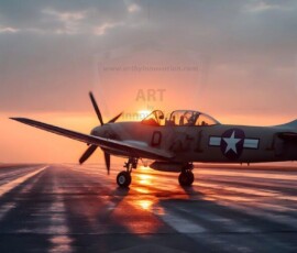 AI-generated military plane art - P-51 Mustangs, Spitfires, F-22 Raptors, vintage warbirds and modern fighters. Photorealistic UHD wallpapers by Art by Innovation.