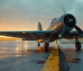 AI-generated military plane art - P-51 Mustangs, Spitfires, F-22 Raptors, vintage warbirds and modern fighters. Photorealistic UHD wallpapers by Art by Innovation.