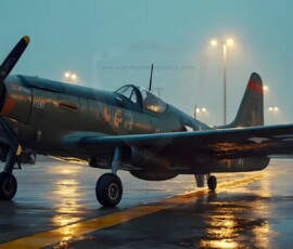 AI-generated military plane art - P-51 Mustangs, Spitfires, F-22 Raptors, vintage warbirds and modern fighters. Photorealistic UHD wallpapers by Art by Innovation.