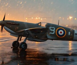 AI-generated military plane art - P-51 Mustangs, Spitfires, F-22 Raptors, vintage warbirds and modern fighters. Photorealistic UHD wallpapers by Art by Innovation.