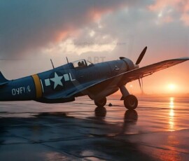 AI-generated military plane art - P-51 Mustangs, Spitfires, F-22 Raptors, vintage warbirds and modern fighters. Photorealistic UHD wallpapers by Art by Innovation.