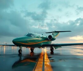 AI-generated small plane art - private jets, business jets, turboprops, vintage propliners. Photorealistic UHD aviation wallpapers by Art by Innovation.