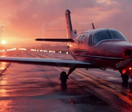 AI-generated small plane art - private jets, business jets, turboprops, vintage propliners. Photorealistic UHD aviation wallpapers by Art by Innovation.