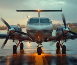 AI-generated small plane art - private jets, business jets, turboprops, vintage propliners. Photorealistic UHD aviation wallpapers by Art by Innovation.