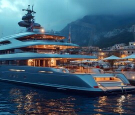 AI-generated yacht art - superyachts, sailing yachts, classic Riva runabouts. Photorealistic UHD marine wallpapers by Art by Innovation.