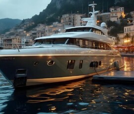 AI-generated yacht art - superyachts, sailing yachts, classic Riva runabouts. Photorealistic UHD marine wallpapers by Art by Innovation.
