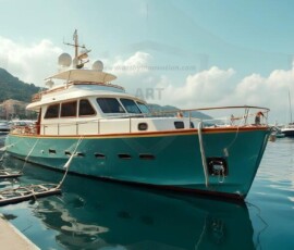 AI-generated yacht art - superyachts, sailing yachts, classic Riva runabouts. Photorealistic UHD marine wallpapers by Art by Innovation.