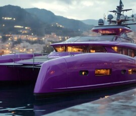 AI-generated yacht art - superyachts, sailing yachts, classic Riva runabouts. Photorealistic UHD marine wallpapers by Art by Innovation.