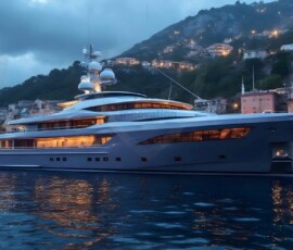 AI-generated yacht art - superyachts, sailing yachts, classic Riva runabouts. Photorealistic UHD marine wallpapers by Art by Innovation.