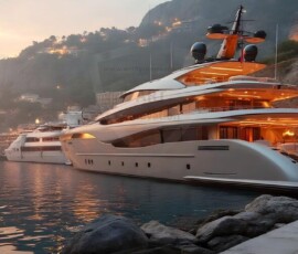 AI-generated yacht art - superyachts, sailing yachts, classic Riva runabouts. Photorealistic UHD marine wallpapers by Art by Innovation.