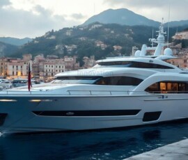 AI-generated yacht art - superyachts, sailing yachts, classic Riva runabouts. Photorealistic UHD marine wallpapers by Art by Innovation.