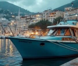 AI-generated yacht art - superyachts, sailing yachts, classic Riva runabouts. Photorealistic UHD marine wallpapers by Art by Innovation.