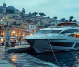 AI-generated yacht art - superyachts, sailing yachts, classic Riva runabouts. Photorealistic UHD marine wallpapers by Art by Innovation.