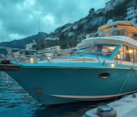 AI-generated yacht art - superyachts, sailing yachts, classic Riva runabouts. Photorealistic UHD marine wallpapers by Art by Innovation.
