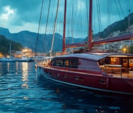 AI-generated yacht art - superyachts, sailing yachts, classic Riva runabouts. Photorealistic UHD marine wallpapers by Art by Innovation.