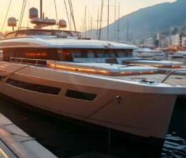 AI-generated yacht art - superyachts, sailing yachts, classic Riva runabouts. Photorealistic UHD marine wallpapers by Art by Innovation.