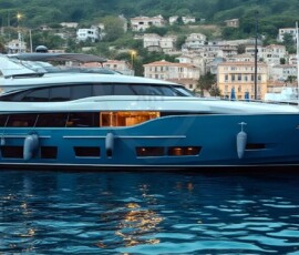 AI-generated yacht art - superyachts, sailing yachts, classic Riva runabouts. Photorealistic UHD marine wallpapers by Art by Innovation.