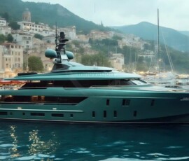 AI-generated yacht art - superyachts, sailing yachts, classic Riva runabouts. Photorealistic UHD marine wallpapers by Art by Innovation.