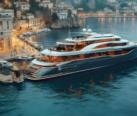AI-generated yacht art - superyachts, sailing yachts, classic Riva runabouts. Photorealistic UHD marine wallpapers by Art by Innovation.