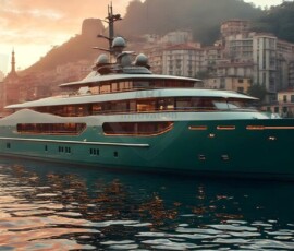 AI-generated yacht art - superyachts, sailing yachts, classic Riva runabouts. Photorealistic UHD marine wallpapers by Art by Innovation.
