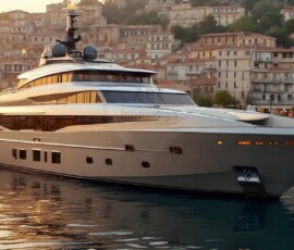 AI-generated yacht art - superyachts, sailing yachts, classic Riva runabouts. Photorealistic UHD marine wallpapers by Art by Innovation.