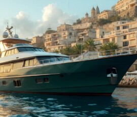 AI-generated yacht art - superyachts, sailing yachts, classic Riva runabouts. Photorealistic UHD marine wallpapers by Art by Innovation.
