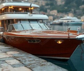 AI-generated yacht art - superyachts, sailing yachts, classic Riva runabouts. Photorealistic UHD marine wallpapers by Art by Innovation.