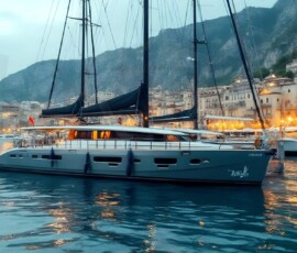 AI-generated yacht art - superyachts, sailing yachts, classic Riva runabouts. Photorealistic UHD marine wallpapers by Art by Innovation.