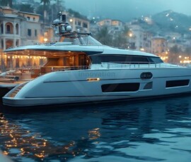 AI-generated yacht art - superyachts, sailing yachts, classic Riva runabouts. Photorealistic UHD marine wallpapers by Art by Innovation.