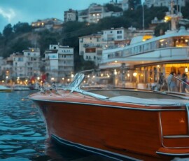 AI-generated yacht art - superyachts, sailing yachts, classic Riva runabouts. Photorealistic UHD marine wallpapers by Art by Innovation.