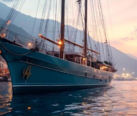 AI-generated yacht art - superyachts, sailing yachts, classic Riva runabouts. Photorealistic UHD marine wallpapers by Art by Innovation.